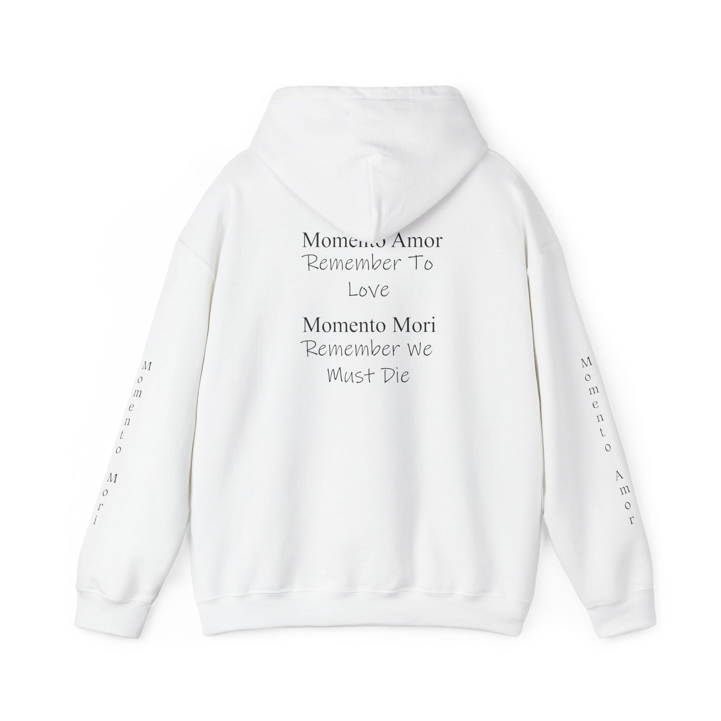 M.A.M.M. Hoodie – 'Momento Amor / Momento Mori' Minimal Quote Pullover