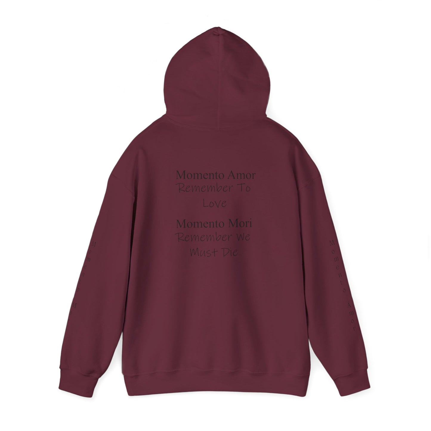M.A.M.M. Hoodie – 'Momento Amor / Momento Mori' Minimal Quote Pullover