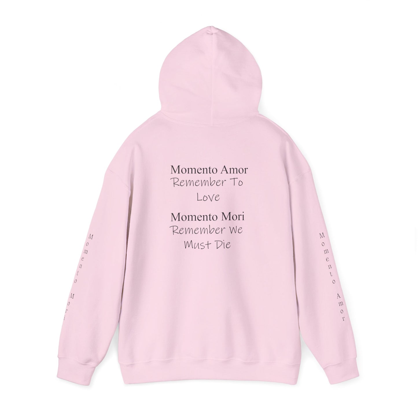 M.A.M.M. Hoodie – 'Momento Amor / Momento Mori' Minimal Quote Pullover