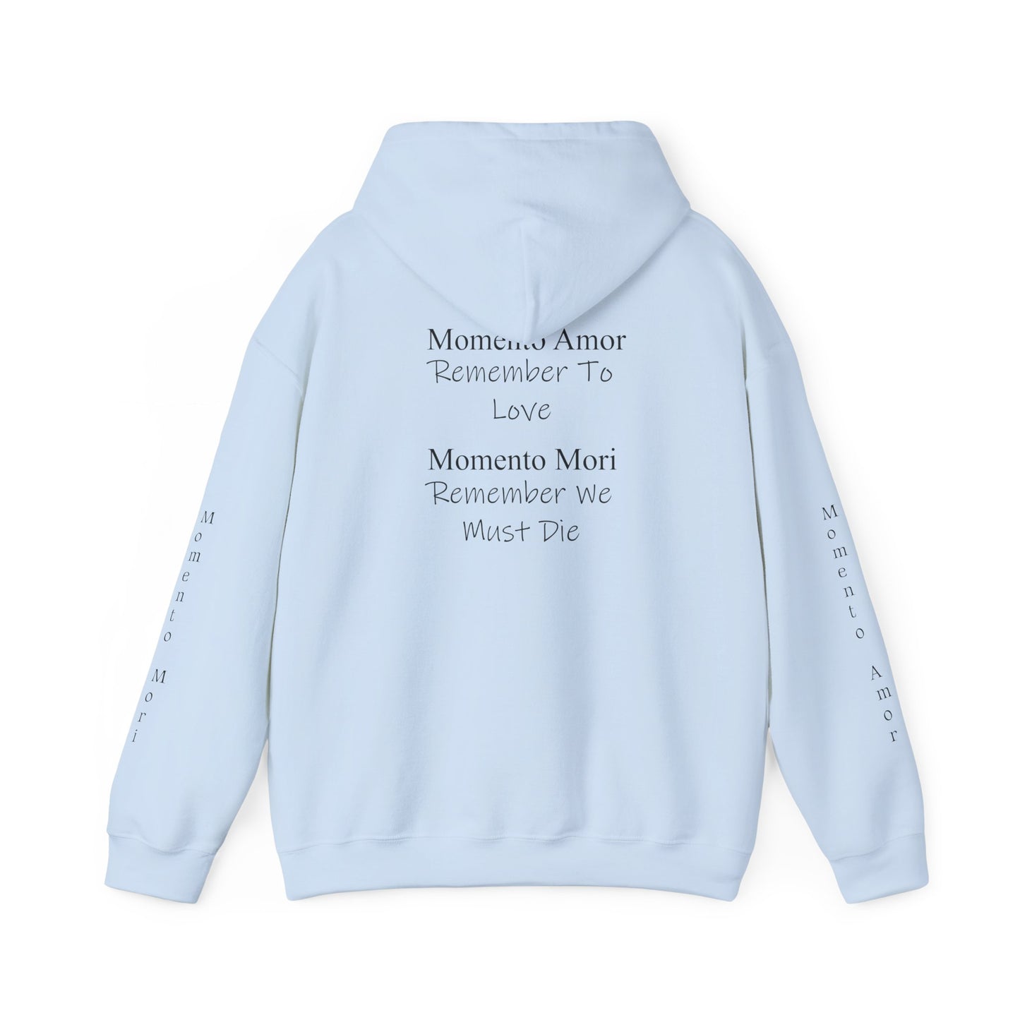 M.A.M.M. Hoodie – 'Momento Amor / Momento Mori' Minimal Quote Pullover