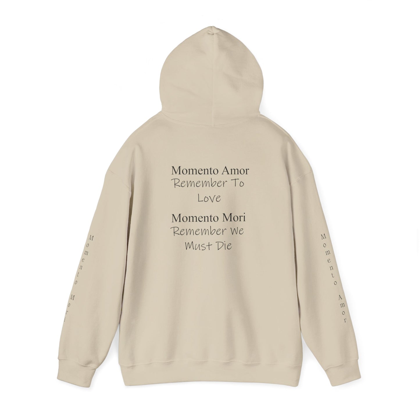 M.A.M.M. Hoodie – 'Momento Amor / Momento Mori' Minimal Quote Pullover