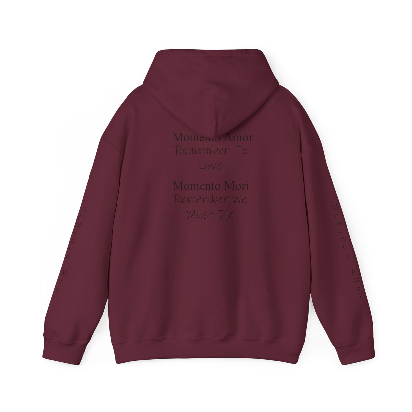 M.A.M.M. Hoodie – 'Momento Amor / Momento Mori' Minimal Quote Pullover