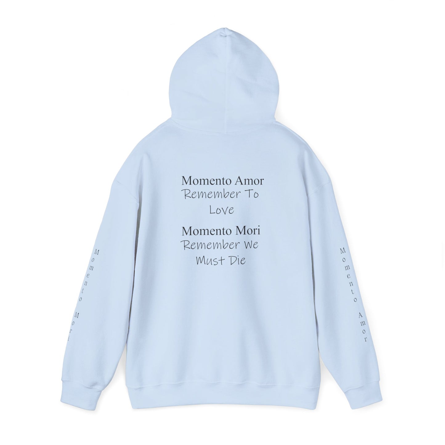 M.A.M.M. Hoodie – 'Momento Amor / Momento Mori' Minimal Quote Pullover