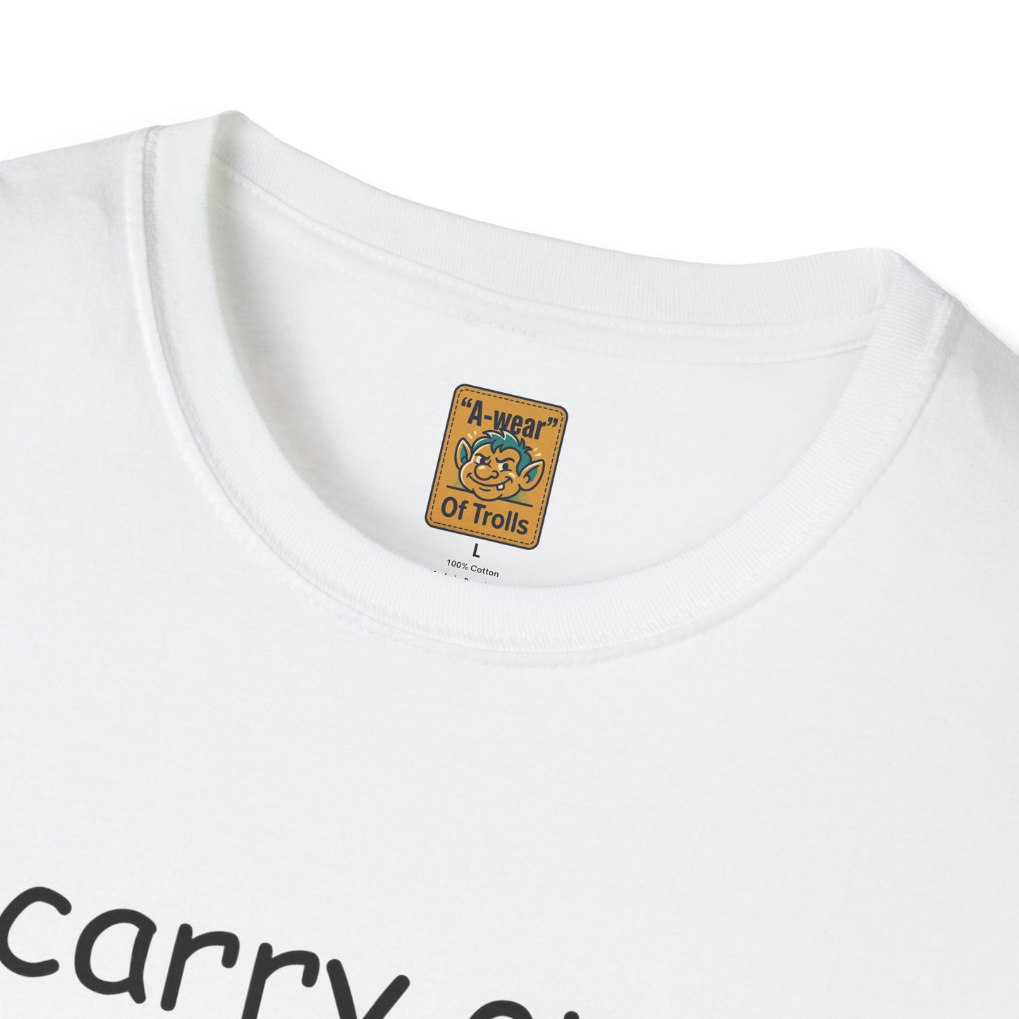 T‑Shirt — “I Carry On My Right Because I Was Leaning to the Left” Political Humor Tee