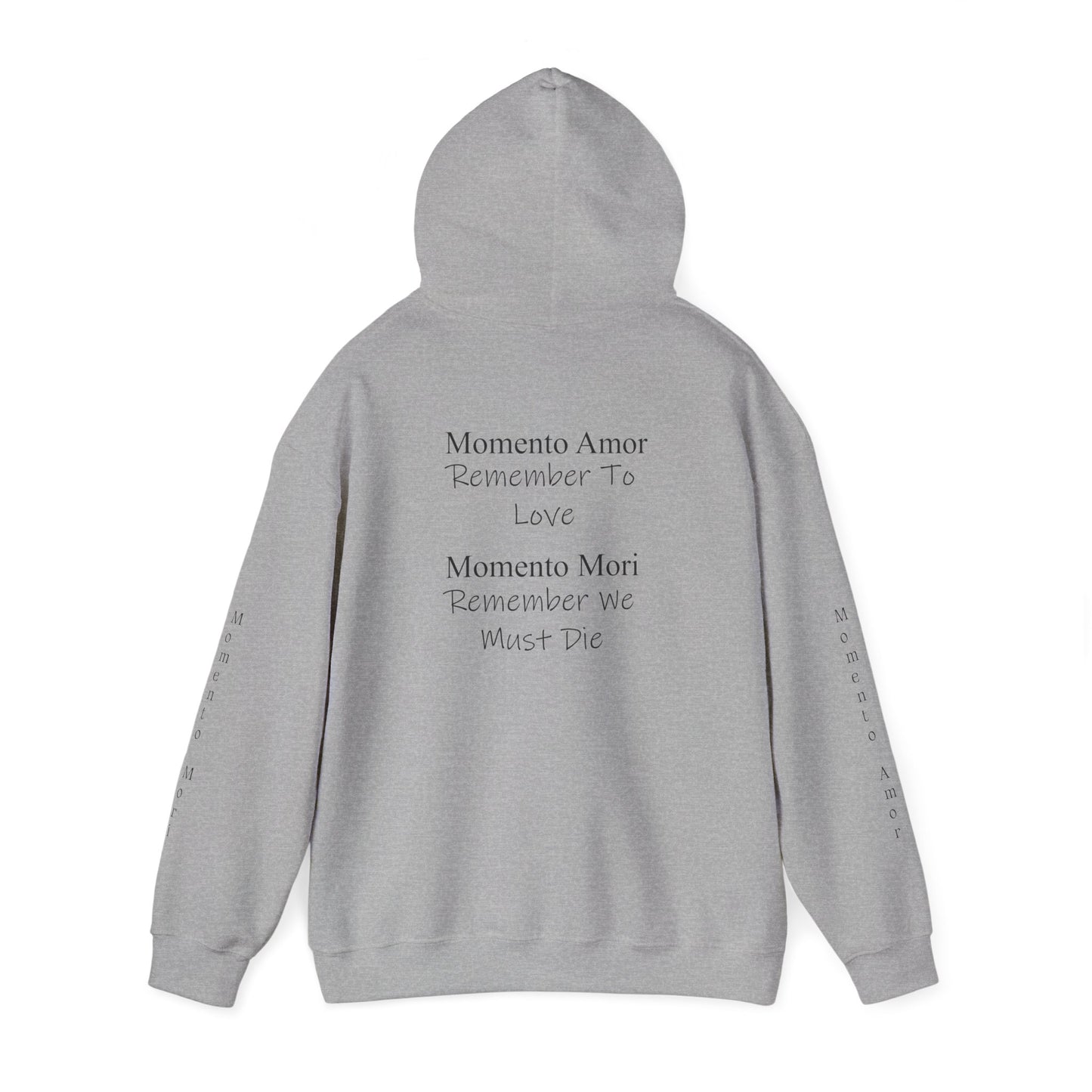 M.A.M.M. Hoodie – 'Momento Amor / Momento Mori' Minimal Quote Pullover