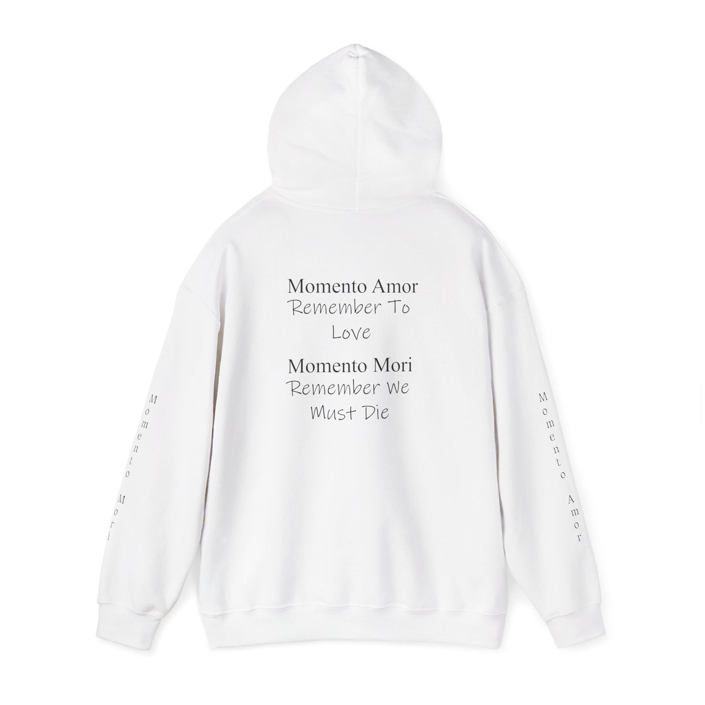 M.A.M.M. Hoodie – 'Momento Amor / Momento Mori' Minimal Quote Pullover